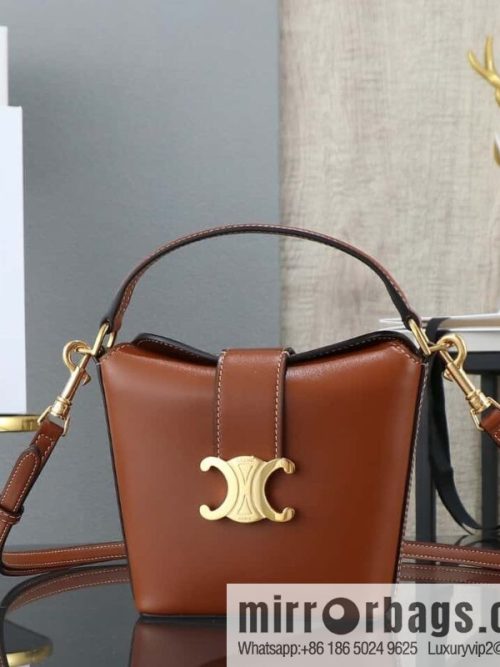 [Premium quality, all-steel hardware] CELIN_E TRIOMPHE mini cowhide bucket bag model: 10k943