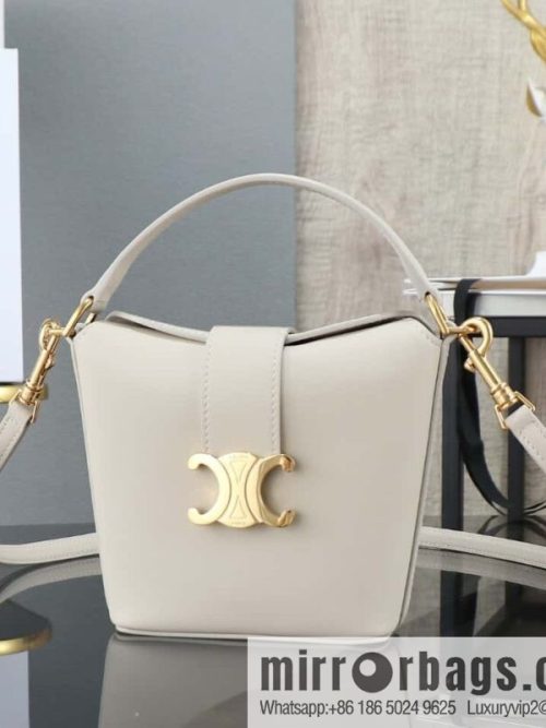 [Premium quality, all-steel hardware] CELIN_E TRIOMPHE mini cowhide bucket bag model: 10k943