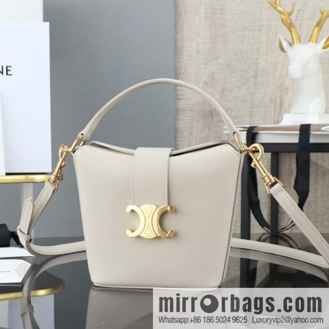 [Premium quality, all-steel hardware] CELIN_E TRIOMPHE mini cowhide bucket bag model: 10k943