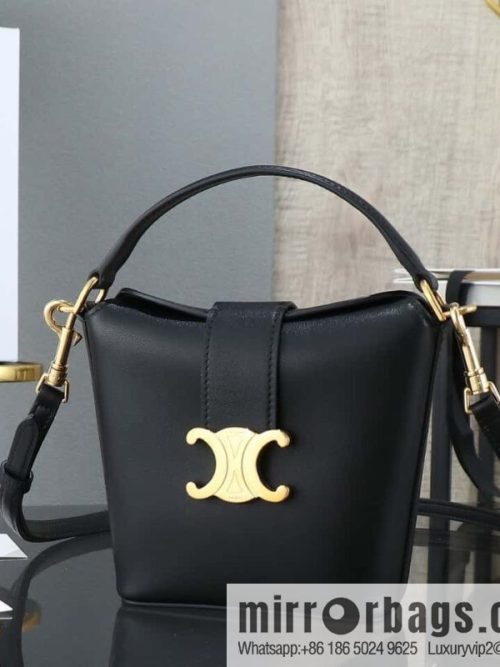 [Premium quality, all-steel hardware] CELIN_E TRIOMPHE mini cowhide bucket bag model: 10k943