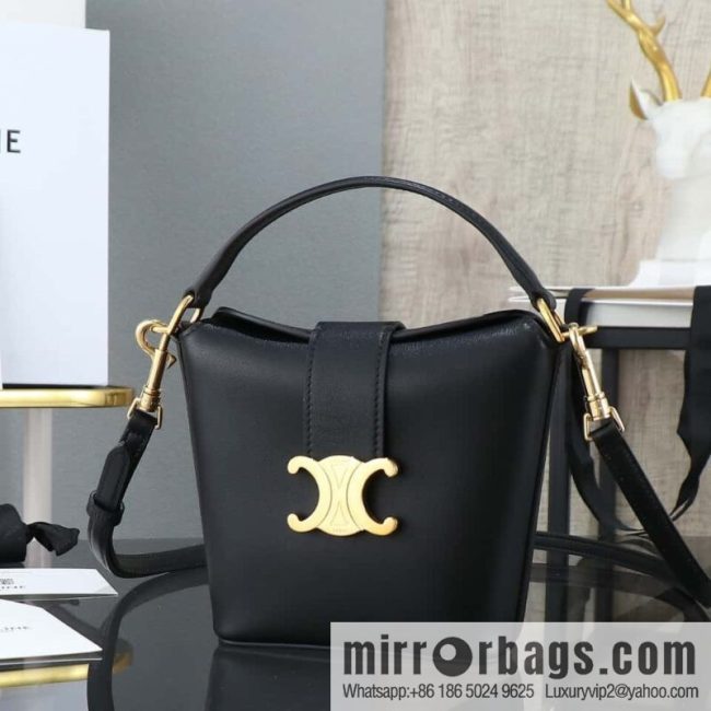 [Premium quality, all-steel hardware] CELIN_E TRIOMPHE mini cowhide bucket bag model: 10k943