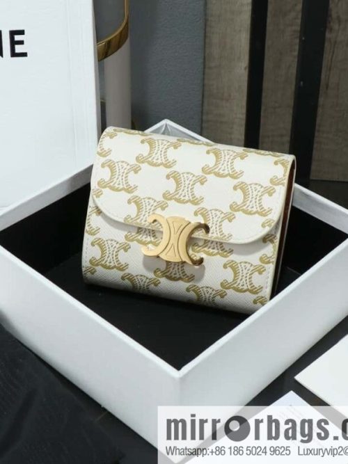 [Premium all-steel hardware] CE three-fold wallet, simple old flower three-fold wallet, model number: 100782