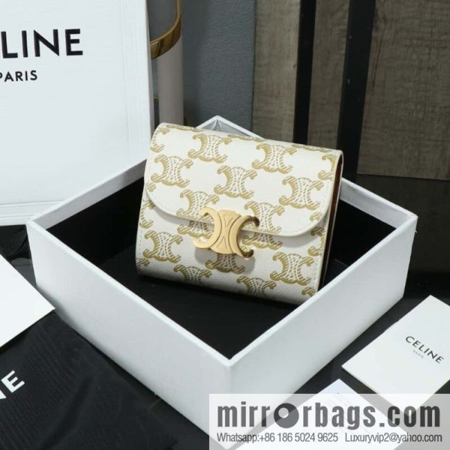 [Premium all-steel hardware] CE three-fold wallet, simple old flower three-fold wallet, model number: 100782