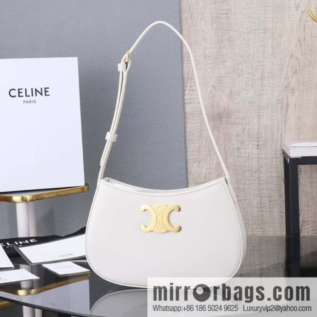 [Premium all-steel hardware] CELIN_E 2024 🆕 | TILLY medium bright cow leather handbag number: 115703BF4.38NO