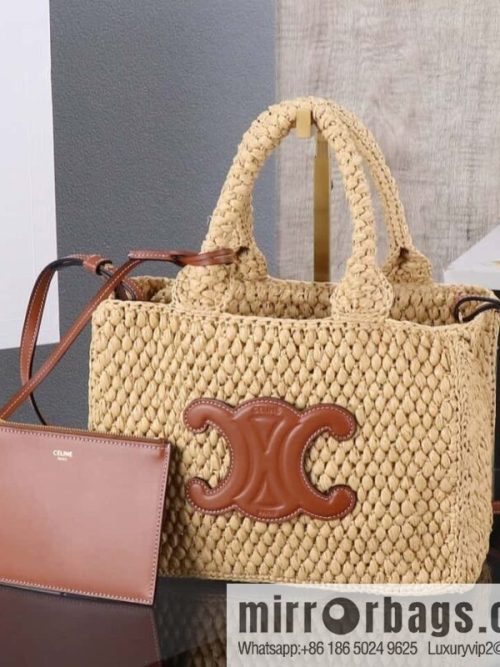 [Premium all-steel hardware] CELINE TCABAS THAIS small plant material and cow leather handbag No.: 116032