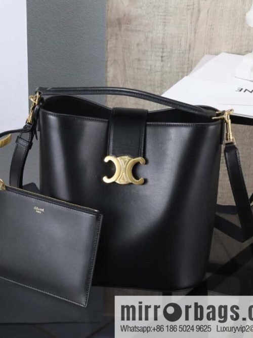 [Premium all-steel hardware] 24s new Louise bucket bag CELINE LOUISE medium smooth cow leather handbag No.: 116613FX9.38NO