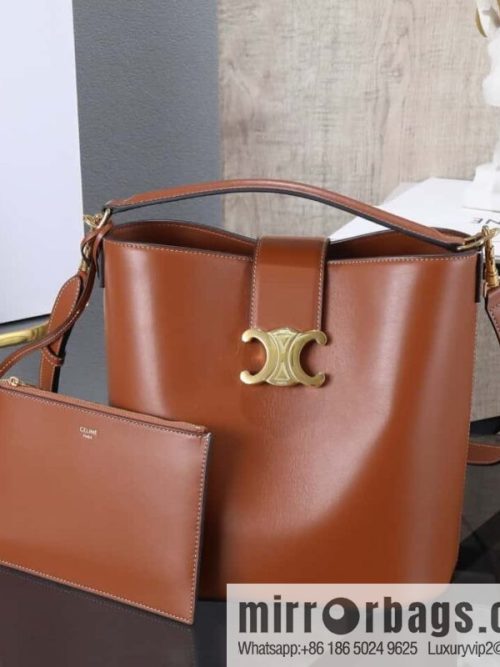 [Premium all-steel hardware] 24s new Louise bucket bag CELINE LOUISE medium smooth cow leather handbag No.: 116613FX9.38NO