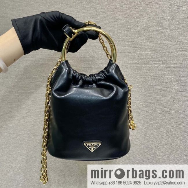 PRADA 🎉 new bucket bag 🎉 1BC227 lambskin 🎉🎉 black