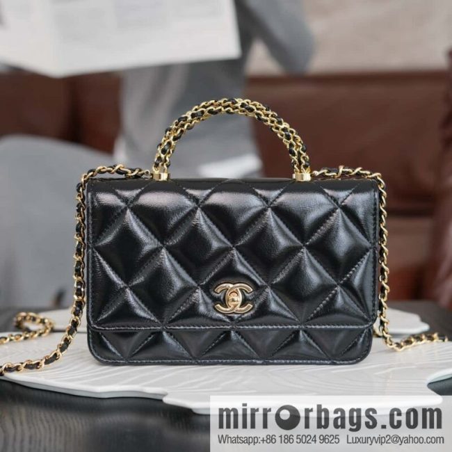 CHANEL Flap New thick chain handle Woc black ➿ AP4166 B17675 94305