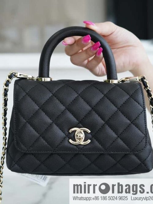 CHANEL spring and summer new product 𝗠𝗶𝗡𝗶 𝗖𝗼𝗖𝗼 𝗛𝗮𝗻𝗱𝗹𝗲 black gold AS2215