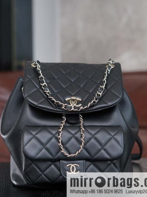 CHANEL new backpack, black, large AS3618.