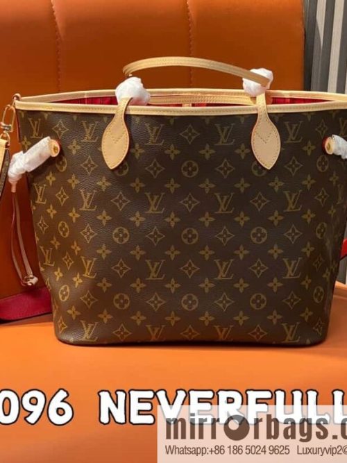 [Original order boutique] M12096 old flower red, double-sided available, variable code chip version, shopping bag series NEVERFULL medium handbag