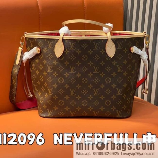[Original order boutique] M12096 old flower red, double-sided available, variable code chip version, shopping bag series NEVERFULL medium handbag