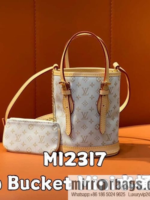 [Original order boutique] M12317 white denim, mini bucket bag series Nano Bucket Mini bucket handbag