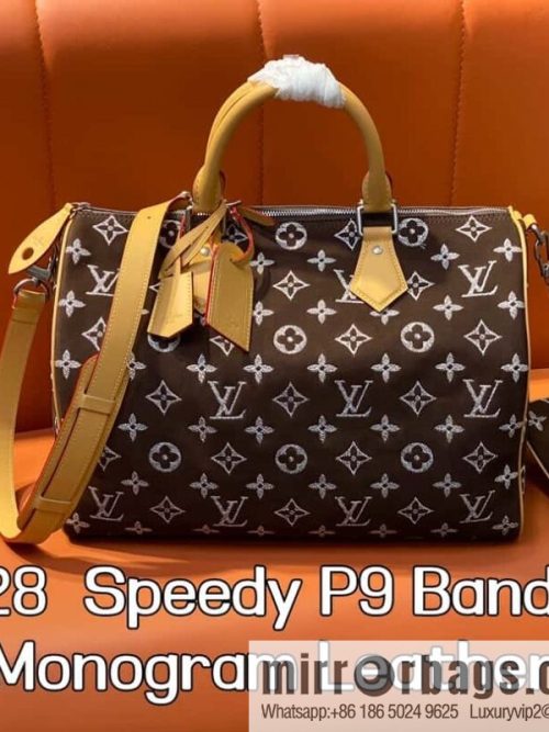 [Original order boutique] M24428 grinding dark brown, pillow bag speedy series Speedy P9 Bandoulière 40 Monogram Leather handbag