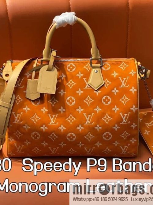 [Original order boutique] M24430 matte orange, pillow bag speedy series, this Speedy P9 Bandoulière 40 Monogram Leather handbag