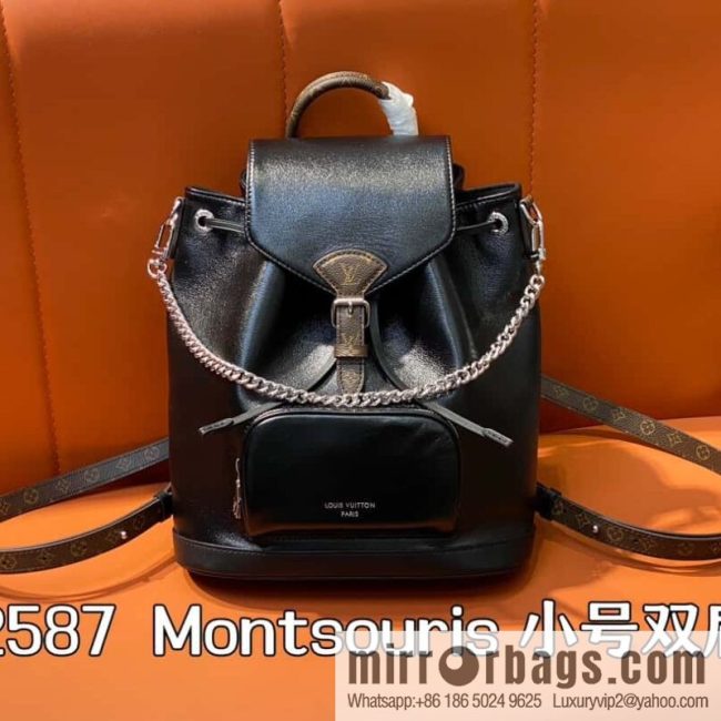 [Original order boutique] M12587 black full leather, backpack series, this Montsouris small backpack.