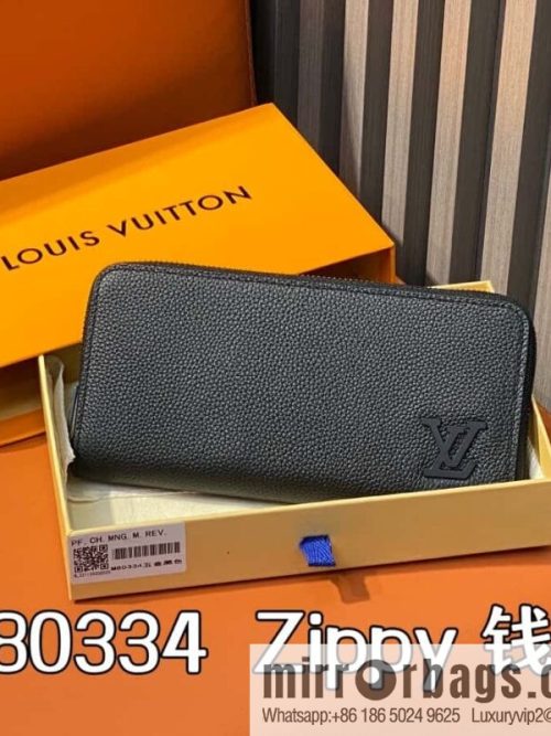 [Original order boutique] M80334 black, full leather single zipper wallet series, this horizontal Zippy wallet.
