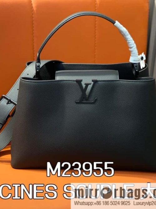 [Original single boutique] M23955 full leather cap that English series CAPUCINES SOUPLE large handbag