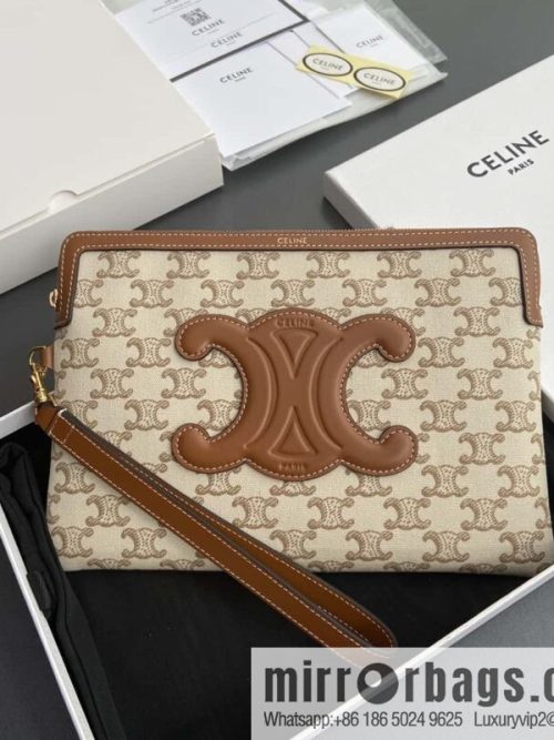 CELINE TRIOMPHE Iconic Printed Clutch Bag 10J502FES.04LU 502 White Flower