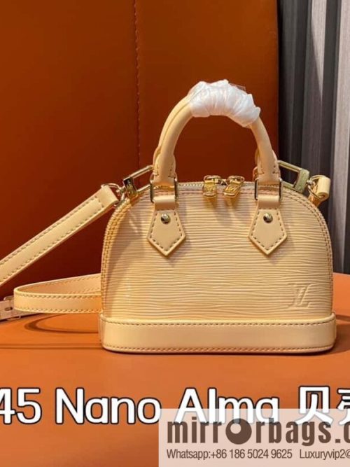 [Original order boutique] M81945 apricot patent leather, patent leather shell bag series Nano Alma shell handbag