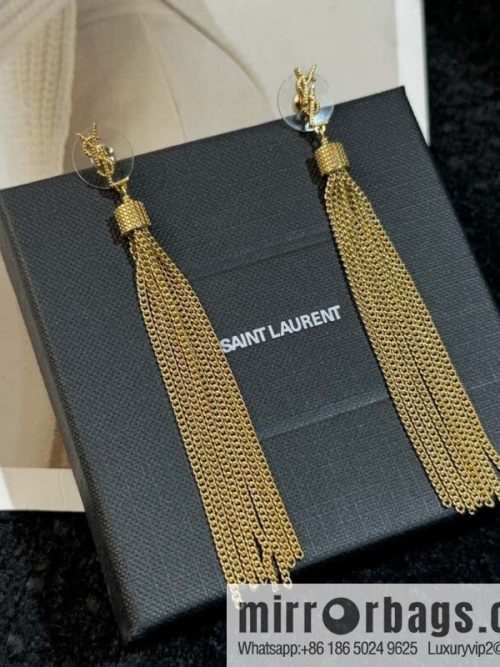 ❗️New ❗️ Saint Laurent YSL gold fringed stud earrings