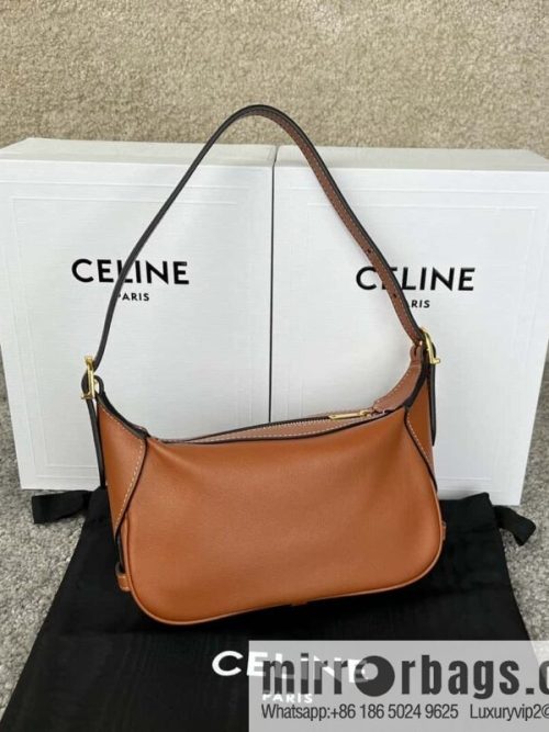 CELINE ROMY Mini Soft Cow Leather Handbag 10K123 Brown