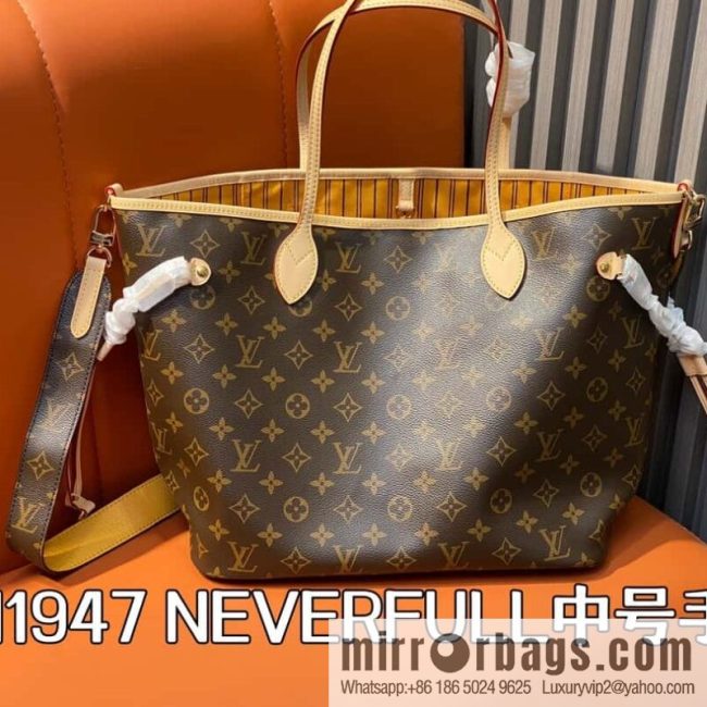 [Original single boutique] M11947 presbyopia yellow, available on both sides, variable code chip version, shopping bag series NEVERFULL medium handbag
