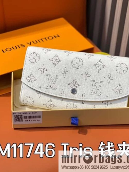 [Original order boutique] M11746 white hollow, full leather flip wallet series Iris wallet M60143 11746 white (hollow)