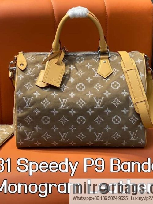 [Original order boutique] M24431 polished apricot, pillow bag speedy series P9 Bandoulière 40 Monogram Leather handbag