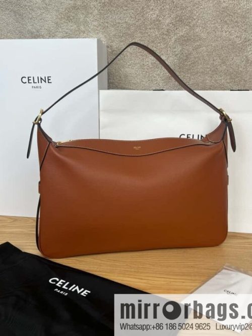 CELINE ROMY Large Soft Cow Leather Handbag 110793 Brown
