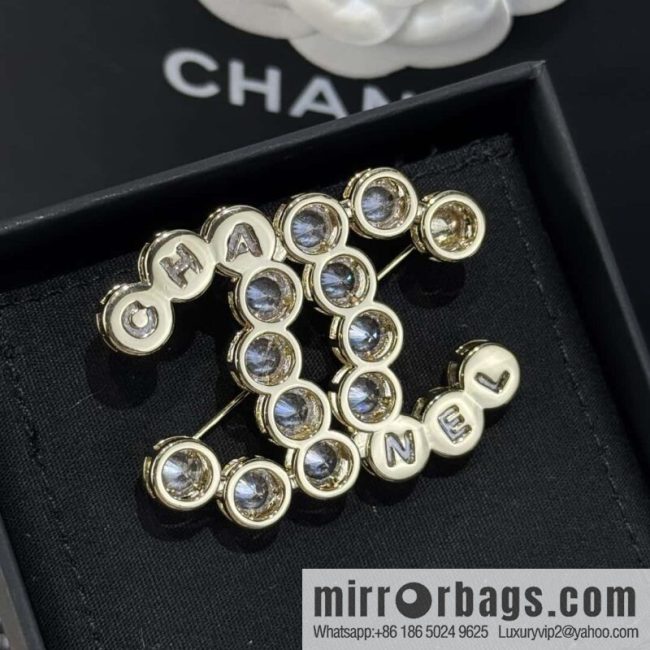 ❗️New ❗️☀️ New ☑️ Chanel Double C Round Diamond Brooch ☀️