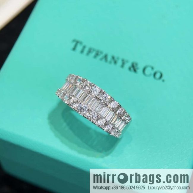 ❗️New ❗️ New ☑️ TIFFANY & Co. Half Full Diamond Square Diamond Ring