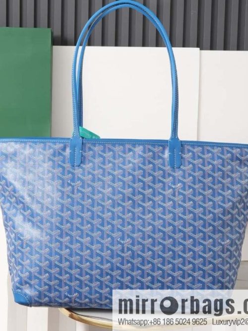 [Premium quality, all copper hardware] 🔎 020323 blue, goyard goya artois medium zipper tote bag