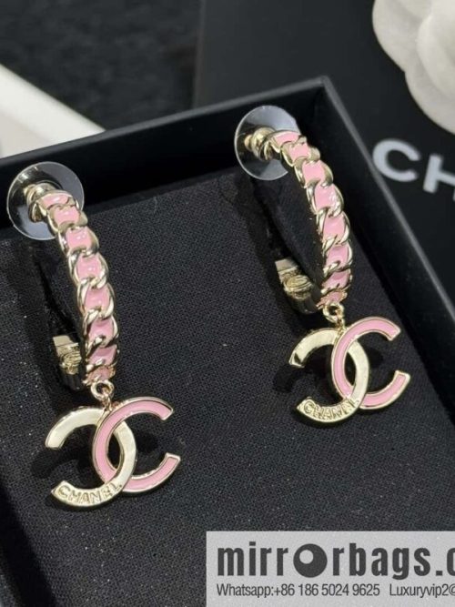 ❗️New ❗️☀️ New ☑️ Chanel c2 double c pink oil drip earrings ☀️