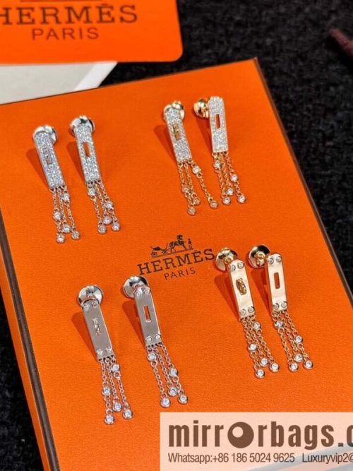 ❗️New ❗️ full diamond new ☑️ Hermès HERMES fringed earrings