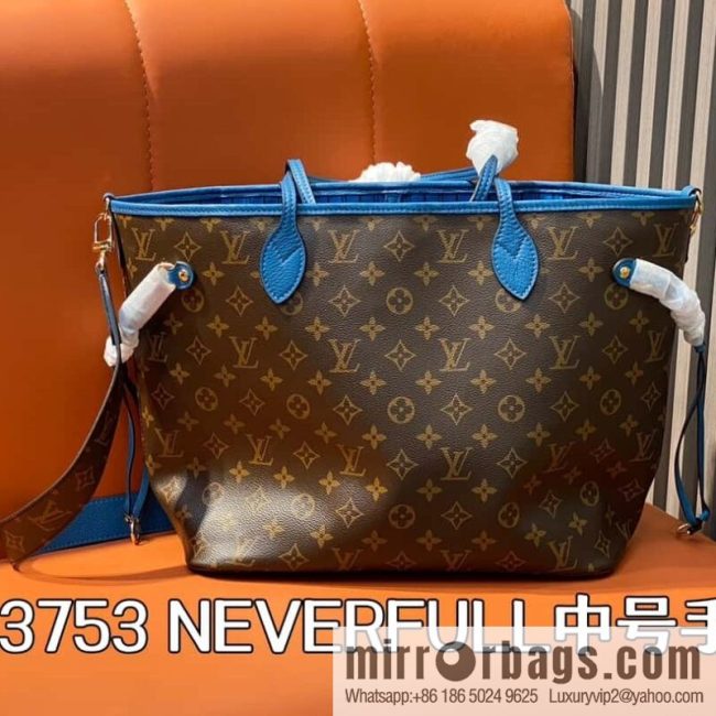 [Original order boutique] M13753 presbyopia blue, double-sided available, variable code chip version, shopping bag series NEVERFULL medium handbag