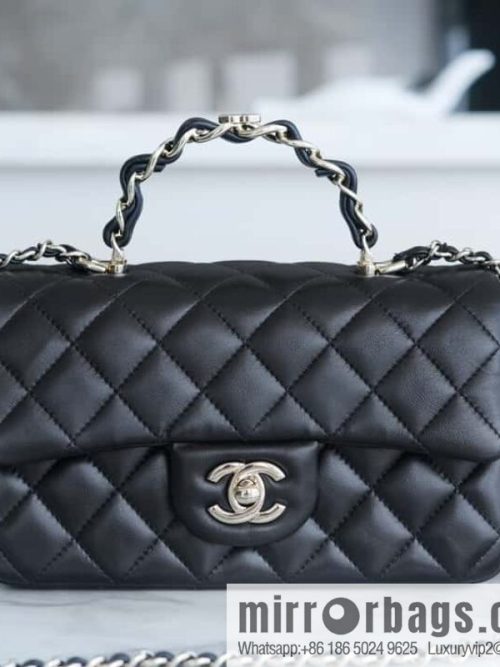 𝐂𝐡𝐚𝐧𝐞𝐥 𝟐𝟑 k autumn and winter new \"double C\" handle CF black AS2431