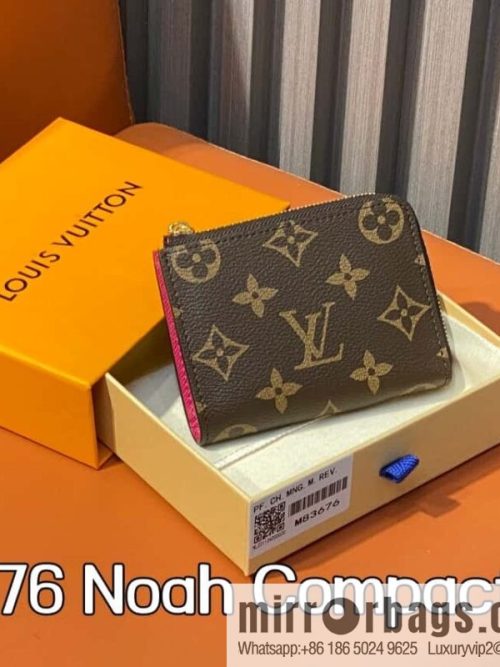 [Original order boutique] M83676 presbyopia rose red, zipper wallet series NEW Noah Compact wallet