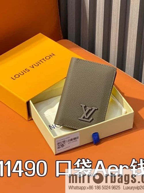 [Original order boutique] M11490 Mocha color full pickup bag pocket Aer wallet M81730 69979 LV Aerogram pocket wallet