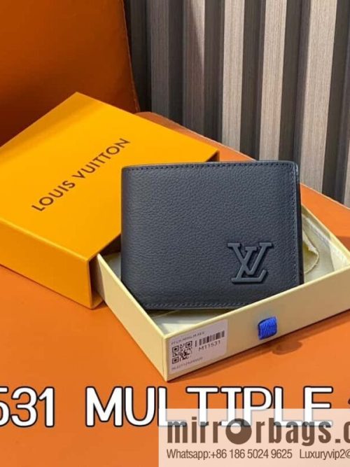 [Original order boutique] M11531 dark blue full leather, short suit clip series MULTIPLE wallet m82273 82274 82808 Multiple wallets
