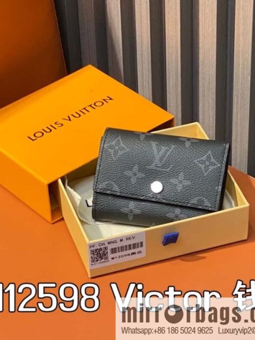 [Original order boutique] M12598 black flower, three-fold wallet series Victor wallet