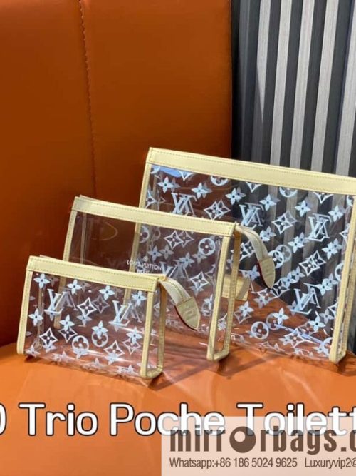[Original order boutique] M11390 transparent, three-piece handbag clutch bag series Trio Poche Toilette handbag