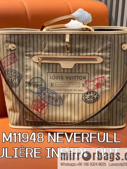 [Original order boutique] M11948 presbyopia apricot (seal double-sided) large shopping bag series NEVERFULL BANDOULIZRE INSIDE OUT large handbag