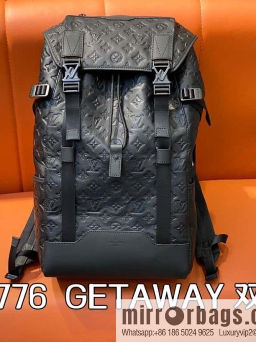 [Original order boutique] M24776 black full leather embossed, backpack series GETAWAY backpack