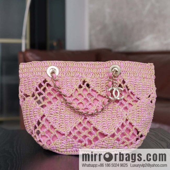 𝐂𝐡𝐚𝐧𝐞𝐥 𝟮𝟰 CoCo Beach Straw Shopping Bag 🛍️ S AS4714
