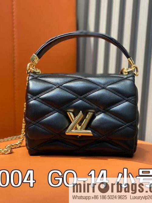 [Original order boutique] M12004 black full leather, chain bag, diamond Twist series GO-14 small handbag