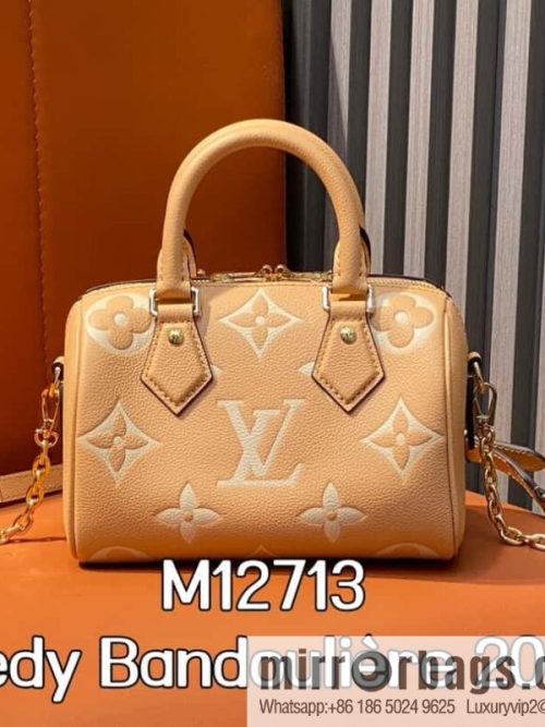 [Original order boutique] M12713 light brown, full leather speedy pillow bag series M46397 Speedy Bandoulière 20 handbag