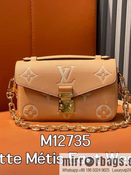 [Original order boutique] M12735 light brown, full leather chain bag messenger bag series M46595 This Pochette Métis East West handbag