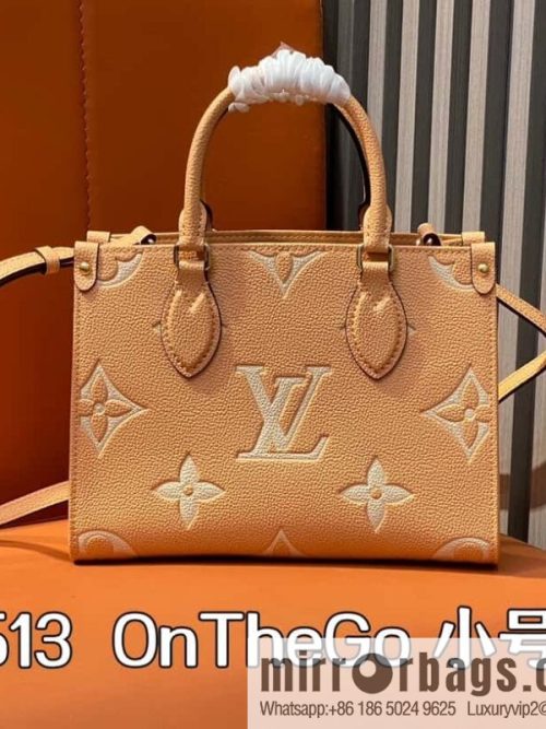 [Original order boutique] M12513 light brown, full leather square bag series M45779 M45653 This OnTheGo small handbag